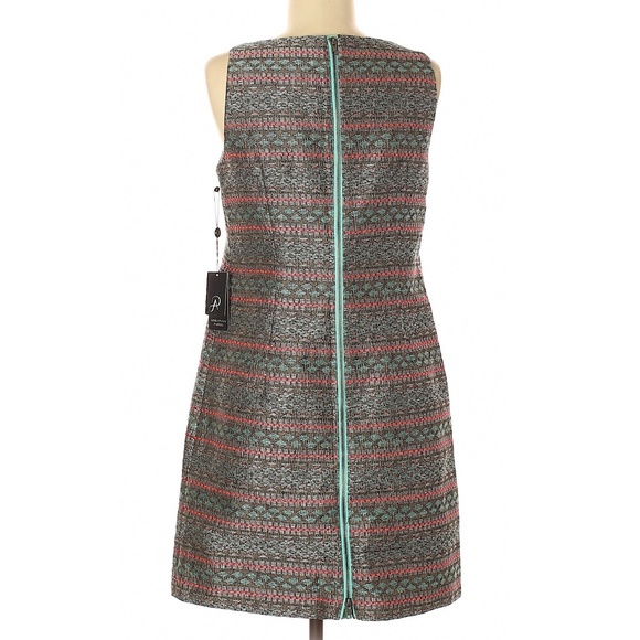 NWT ADRIANNA PAPELL Beaded Jacquard Shift Dress - Picture 3 of 8
